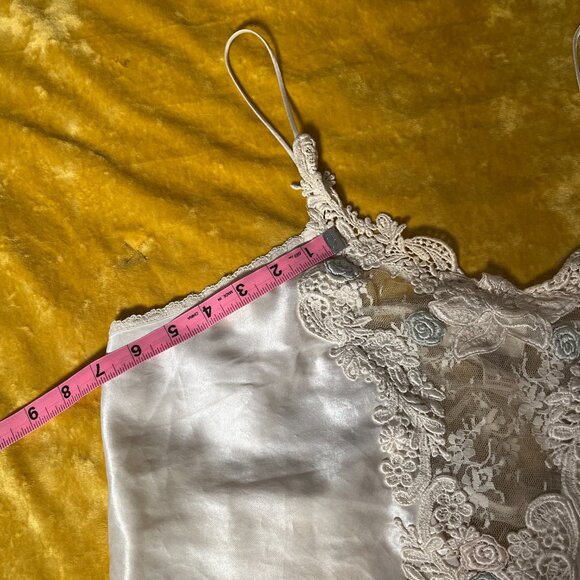 Vintage Victoria’s Secret 90s White Lace Chiffon Lingerie Cami Top Large - Picture 5 of 11